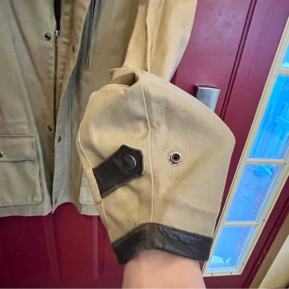 Men's Tan & Brown Military Field Style Jacket - Picture 9 of 14